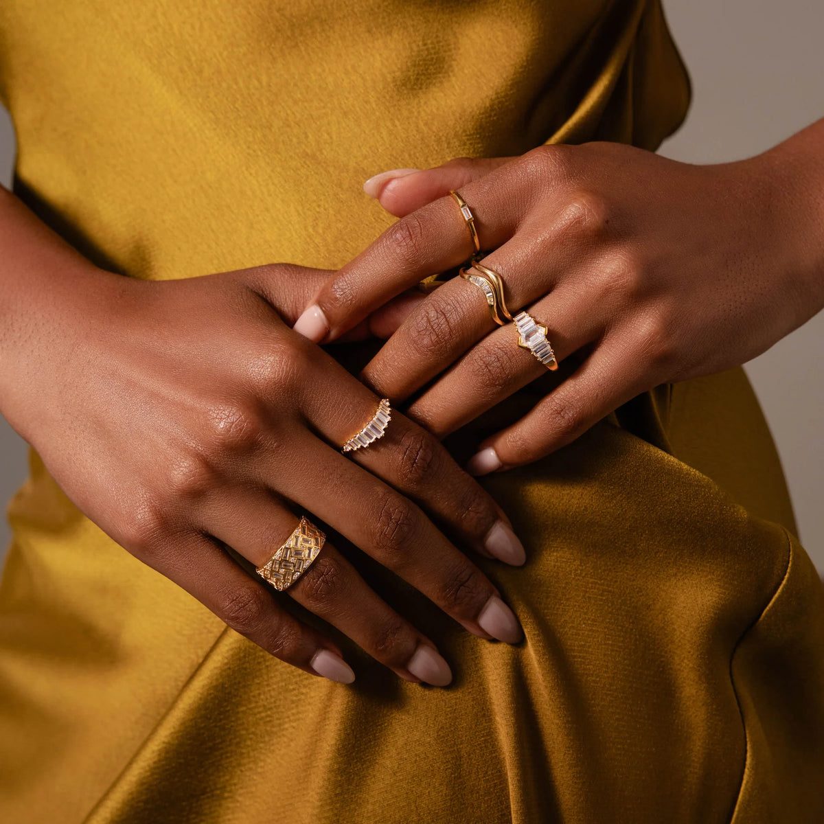 Crescent Wave Diamond Band