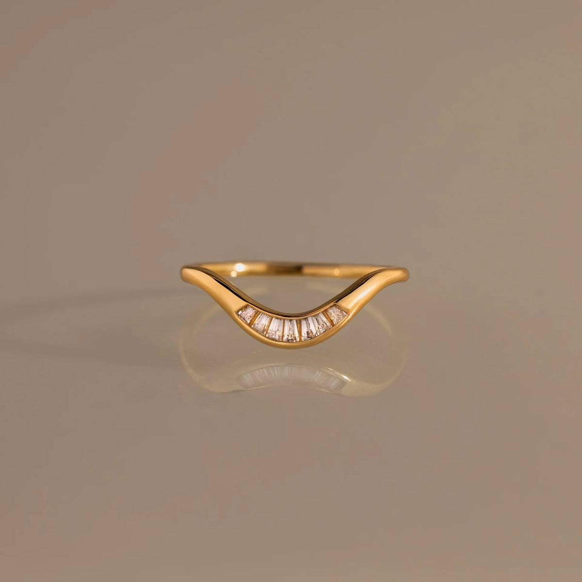 Crescent Wave Diamond Band