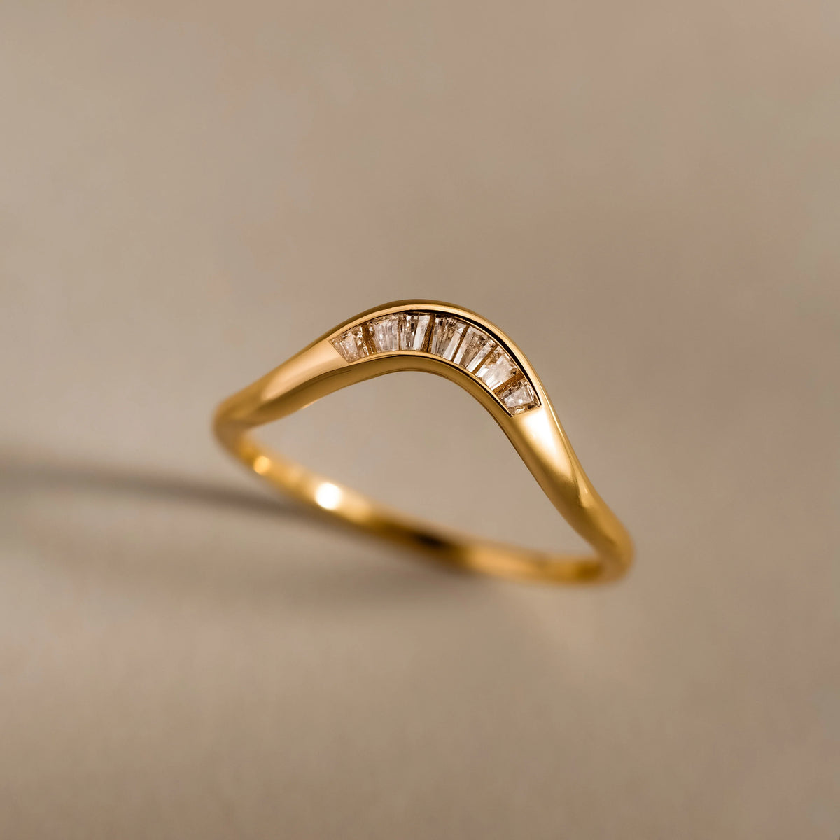 Crescent Wave Diamond Band