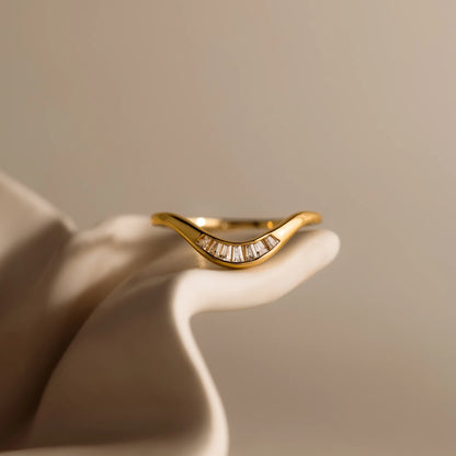 Crescent Wave Diamond Band
